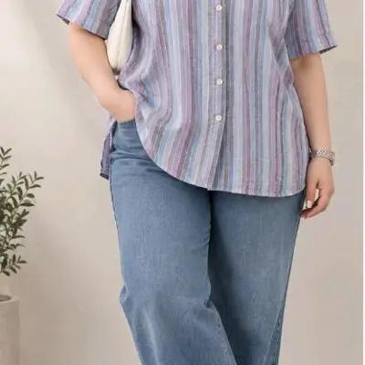 بلوز نخی سایز بزرگ خارجی مارک FASHION BUG سایز 2XL