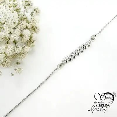 دستبند نقره نگین دار با عیار925 کد 22411