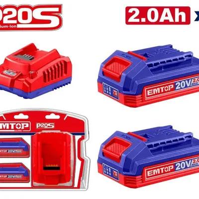 پک باتری و شارژر 20 ولت ایمتاپ EMTOP مدل ELBCPK1222-159414