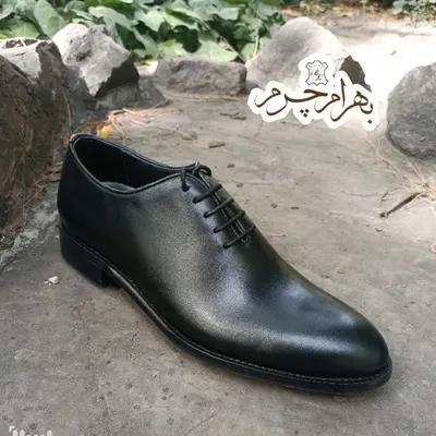 کفش مردانه مجلسی چرم طبیعی دستدوز جردن مشکی-136382