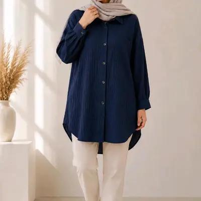 مانتو اسپرت زنانه نخی مدل پلیسه خنک تابستانی