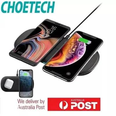 شارژر بی سیم شارژ سریع 10 واتی شارژ همزمان دو دستگاه (پس کرایه)