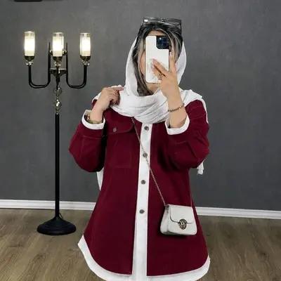 شومیز مانتویی زنانه فری سایز دورنگ