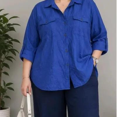 شومیز نخی خارجی مارک roz&ALI سایز XL