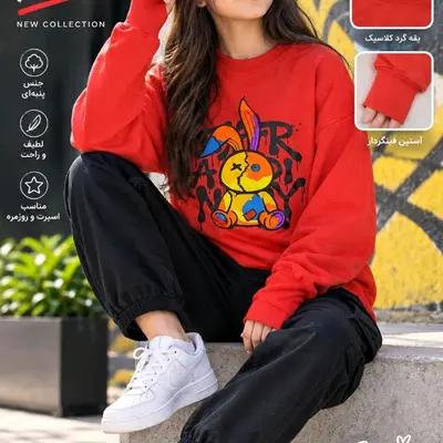 بلوز دخترانه فینگردار صورتی سایز 70 دورس اسپرت طرح عروسکی