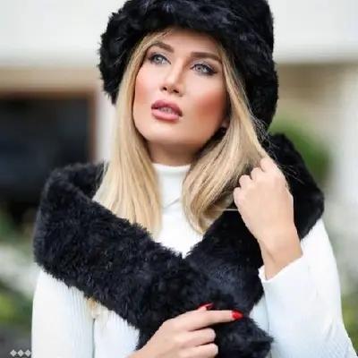 کلاه شال شهرزادی خز آستر دار-97965