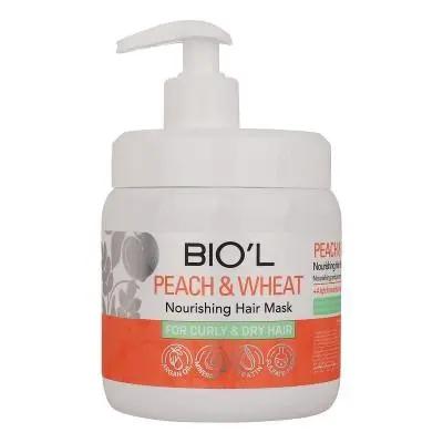 ماسک تقویت کننده مو بیول مدل Peach And Wheat مناسب برای موهای فر و خشک حجم 500 میلی لیتر Biol Peach and Wheat Hair Strengthening Mask for Curly and Dry Hair – 500 ml