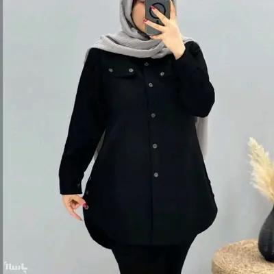 مانتو اسپرت زنانه کتان مدل مانتو کتان کش بغل دکمه-158687