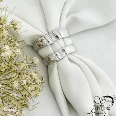 حلقه ست نقره آینه ای ساخت ایتالیا کد 21171