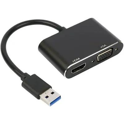 مبدل USB3.0 به HDMI/VGA کی‌نت مدل K-NET K-COUC30HV