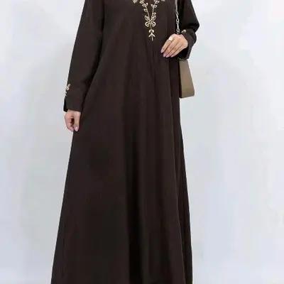مانتو پیراهنی بلند با گلدوزی