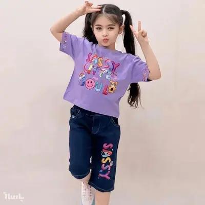 ست کراپ شلوارک دخترانه