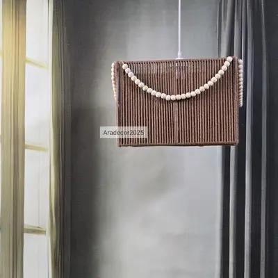 لوستر مهره و مکرومه مدل مربع