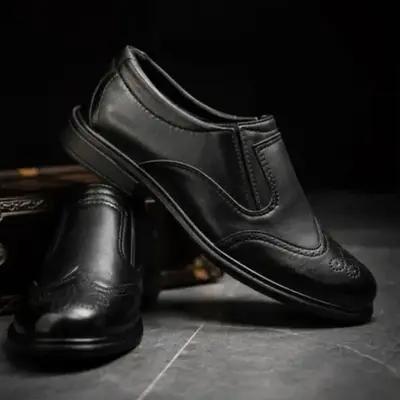 کفش مردانه رسمی هشترک کشی چرم راحتی روزمره کلاسیک سایز 40 تا 44