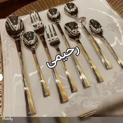 سرویس قاشق و چنگال طلایی 24 نفره 144 پارچه اروپایی سولینگن ( پس کرایه)