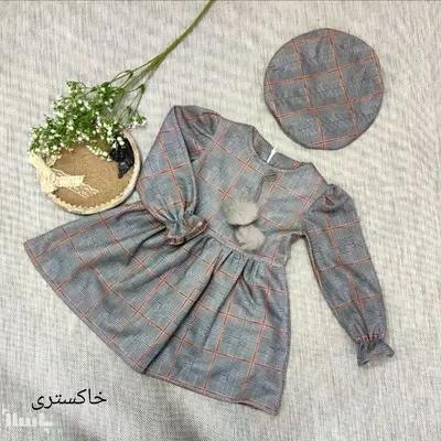 ست بچگانه پیراهن و کلاه دخترانه مخمل سوییت-159731