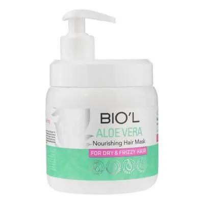 ماسک ترمیم کننده مو با آبکشی بیول مدل AloeVera مناسب برای موهای خشک و وزدار حجم 500 میلی لیتر Biol Aloe Vera Rinse-Off Hair Repair Mask – Suitable for Dry and Frizzy Hair – 500 ml