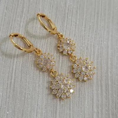 گوشواره گل نگینی کد 25467