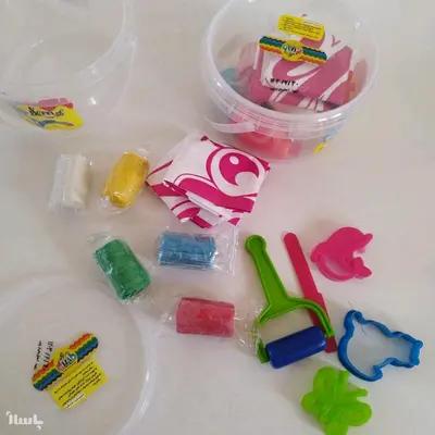 خمیربازی پنج رنگ سطلی شاد(مناسب برای جوایز مدرسه)