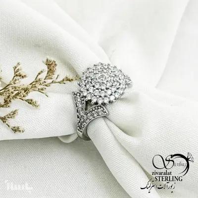 انگشتر جواهری با آلیاژ آب طلا کد 13548