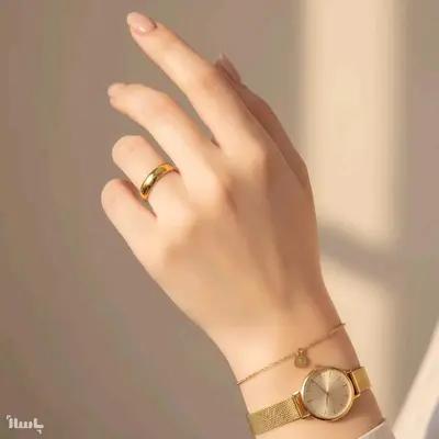 حلقه طلایی استیل ساده