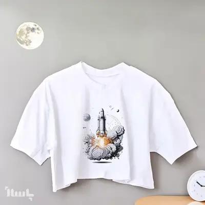 کراپ تیشرت مین هارا طرح شاتل فضایی
