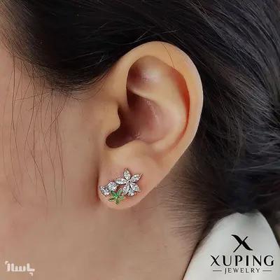 گوشواره سوزنی شکوفه برند ژوپینگ