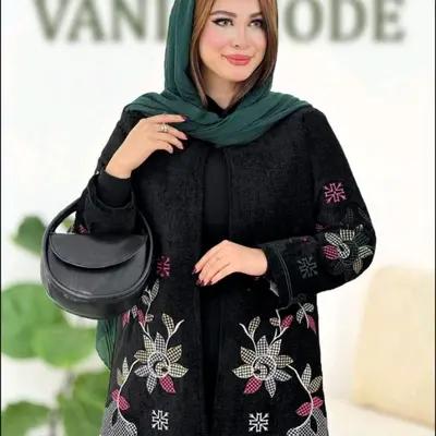 مانتو مجلسی مخمل مدل مانتو کتی مجلسی مخمل اعلا گلدوزی شده رازقی