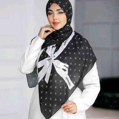 روسری مجلسی ابریشم توییل قواره 130 کد 1014