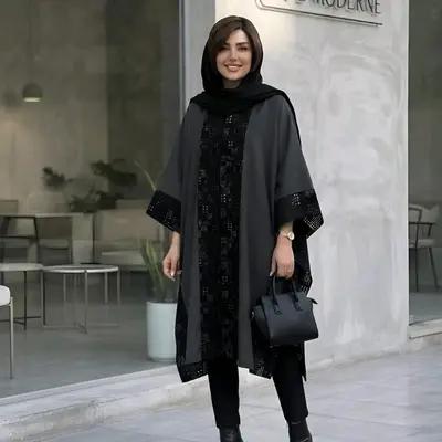 مدل مانتو پانچو پاییزی سایز بزرگ 0514