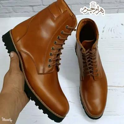 کفش بوت تمام چرم طبیعی دستدوز مردانه (دماوند)
