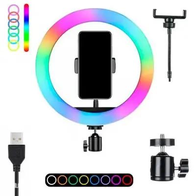 رینگ لایت مدل MJ30-RGB همراه با پایه