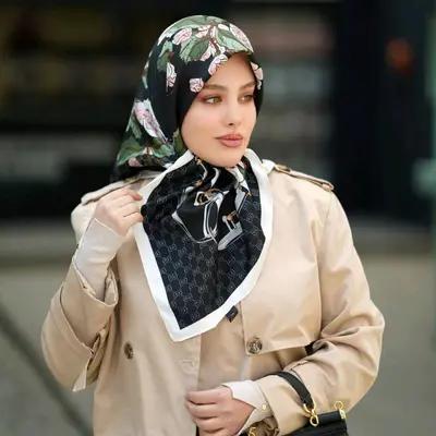 روسری ابریشم توییل وارداتی قواره 90 ترندی