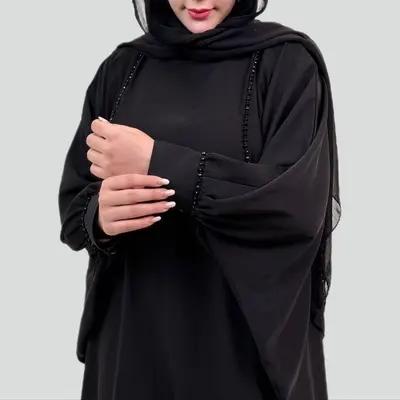 مانتو مجلسی کرپ مدل عبایی مجلسی مزونی نوارکریستال