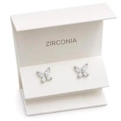 گوشواره پروانه نگین zirconia نقره 925 وارداتی-160787