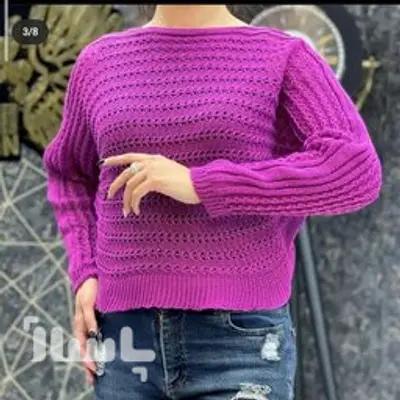 نیم تنه بافت کراپ زنانه بنفش