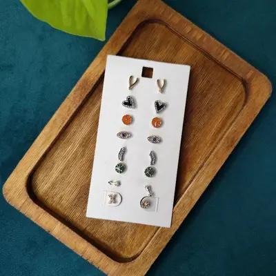 8 جفت گوشواره میخی وارداتی استیل دخترانه