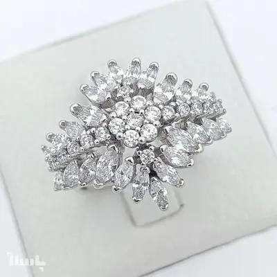 انگشتر مارکیز سلطنتی نقره عیار 925 با آبکاری طلا سفید کد 369775