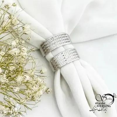 حلقه ست نقره 925 عیار نگین 4ردیفه کد 21166