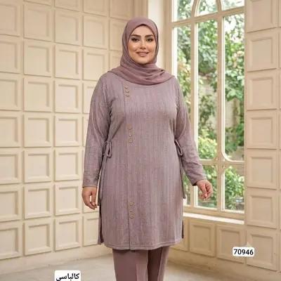 تونیک نگین دار سایز بزرگ فری سایز از 44تا56 کد 70946