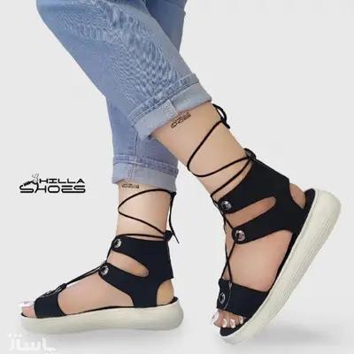 صندل زنانه لژدار بندی مشکی-105897