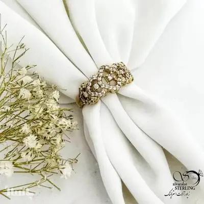 انگشتر طلاروس نگین دار مشابه طلا کد 21123