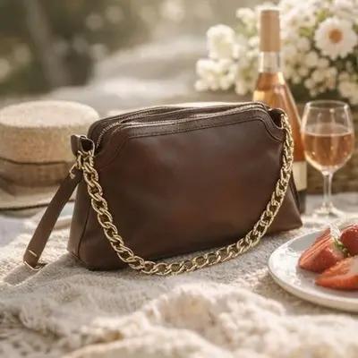 کیف دوشی زنانه چرم طبیعی