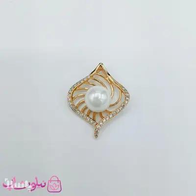 پلاک زنانه ژوپینگ طرح مروارید سفید کد 1891