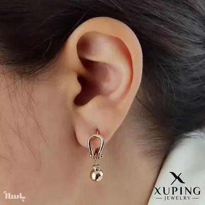 گوشواره حلقه گوی آویز برند ژوپینگ