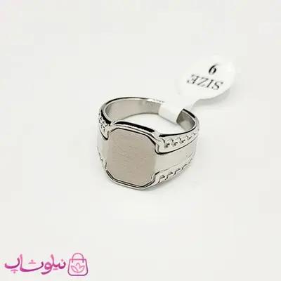 انگشتر مردانه استیل طرحدار فول نقره ای رنگ کیفیت مستر کد 750
