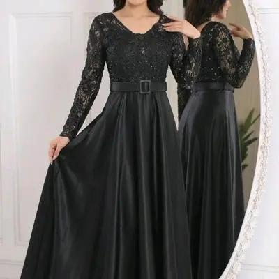 پیراهن شب زنانه ساتن مدل یاسمن