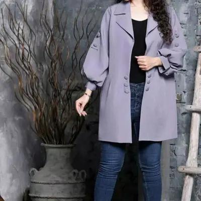 مانتو دخترانه میکرو مدل کت نیلی جنس میکرو