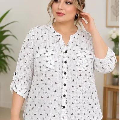 شومیز خارجی کرپ مارک CARAL BAY سایز xl-160650