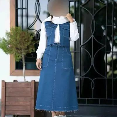 ست لی،جلیقه و دامن و شومیز لی،